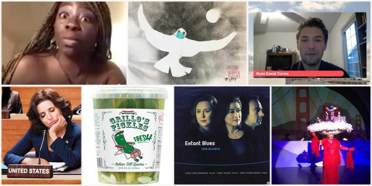 We can be thankful for Broadway, cellists, art postcards, Meg Clark and forgetting the mute button