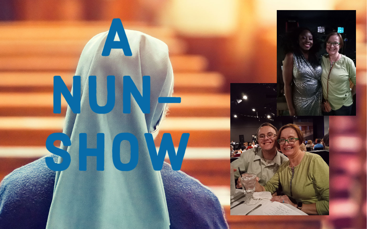 'Sister Act' giveaway winner Pepper Delano-Doty (and son Trevor) get the star treatment, minus one certain nun