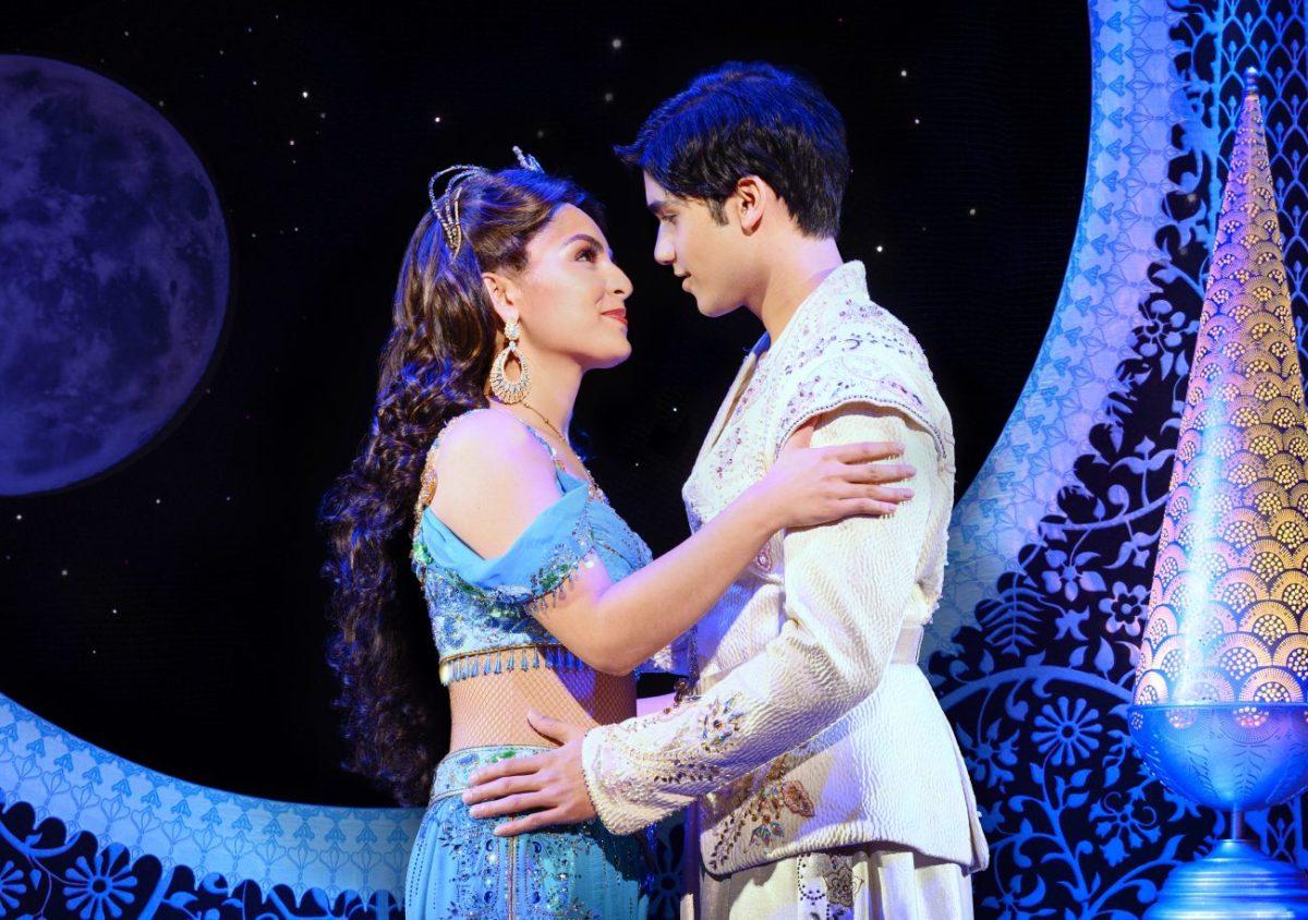 Disney Theatrical Productions under the direction of Thomas Schumacher presents Aladdin, the North American tour, music by Alan Menken, lyrics by Howard Ashman and Tim Rice, book and additional lyrics by Chad Beguelin, starring: Adi Roy (Aladdin), Marcus M. Martin (Genie), Senzel Ahmady (Jasmine), Jake Letts (Babkak), Colt Prattes (Kassim), Ben Chavez (Omar), Anand Nagraj (Jafar), Aaron Choi (Iago) and Sorab Wadia (Sultan) directed and choreographed by Casey Nicholaw